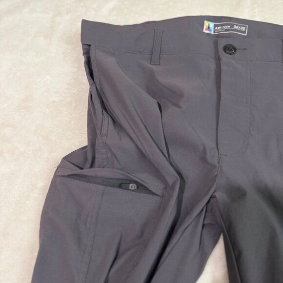 UB Tech Classic Fit 36X32 Gray Nylon Spandex Mens Pants With Zippered Pocket - Picture 7 of 15